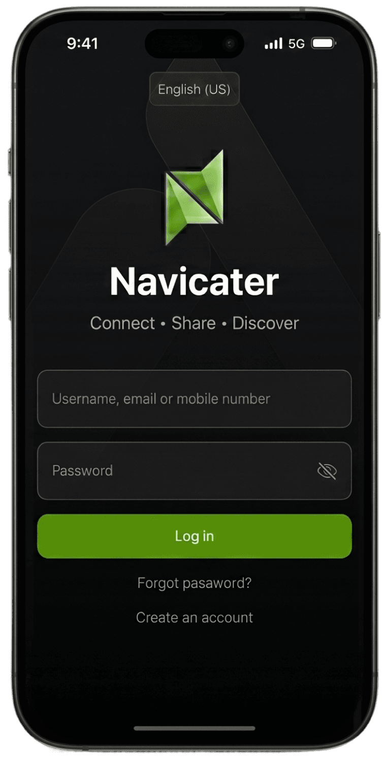 Navicater app interface